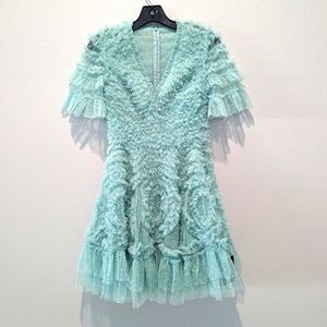 Needle & Thread Verity Ruffle V-Neck Mini dress